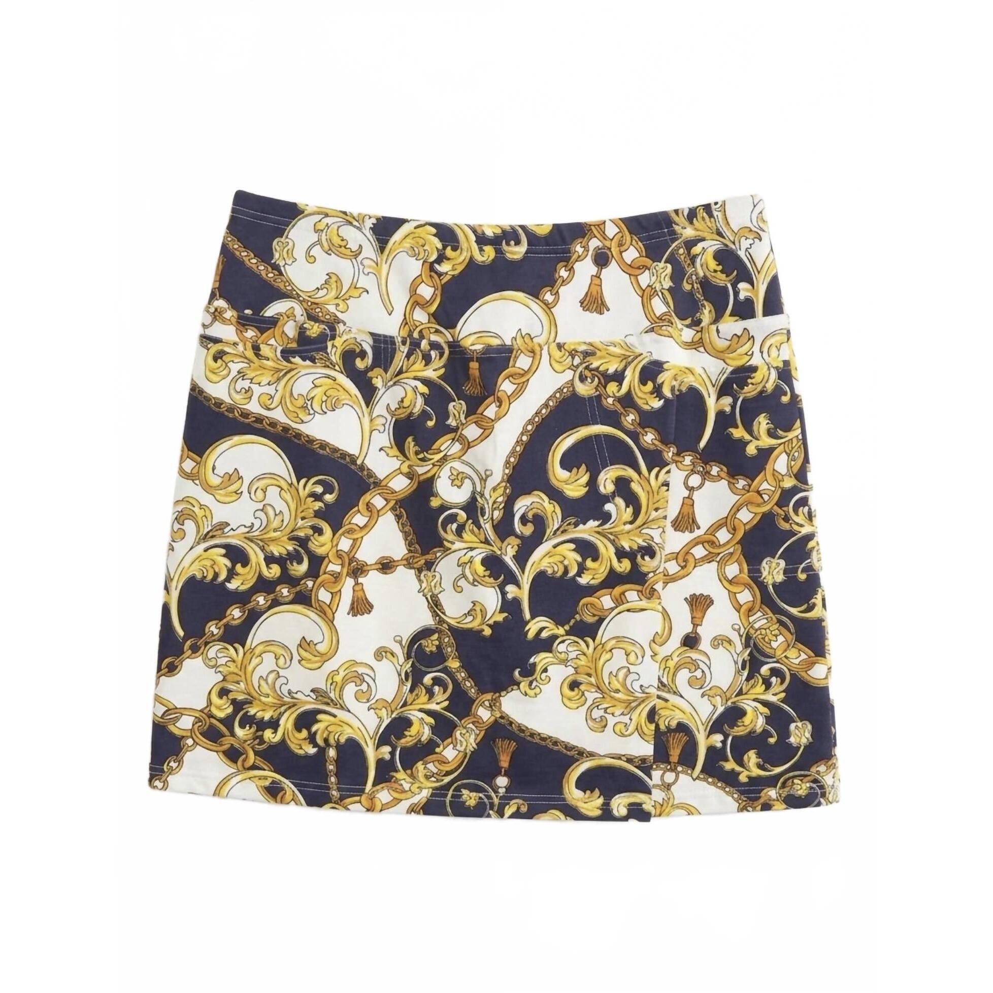 New Tabi Women's Adela Skort In Navy/ Gold